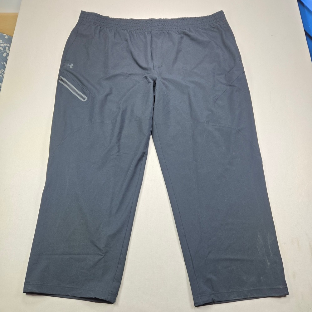 Under Armour Athletic Pants 1388824 Straight Loose Fit Black Mens 4XL NEW